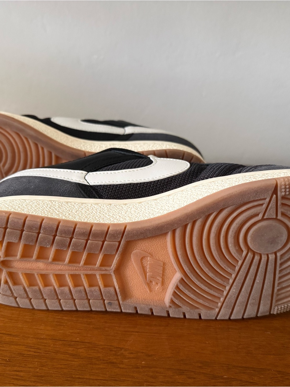 Nike Black and White Low-Top Sneakers with Gray Suede Toe - Picture 5 of 5